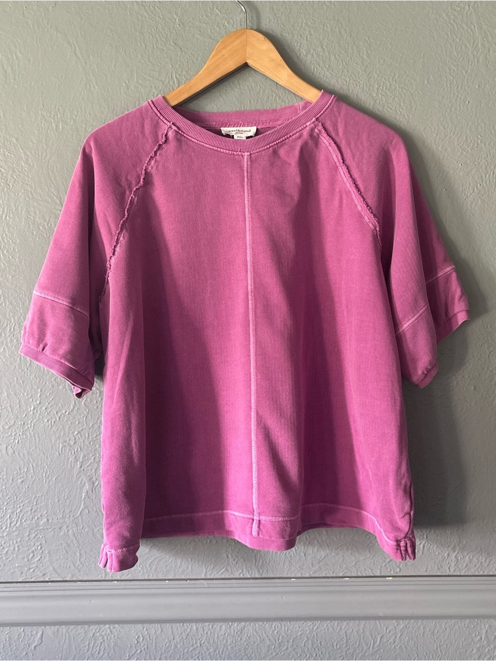 Westbound Short Sleeve Sweatshirt Pink Size PXL